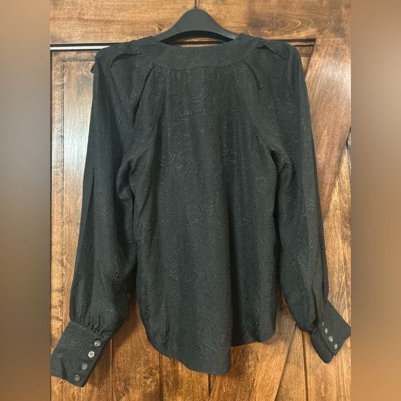 Veronica Beard Osler Puff Shoulder Silk Top - Picture 11 of 12